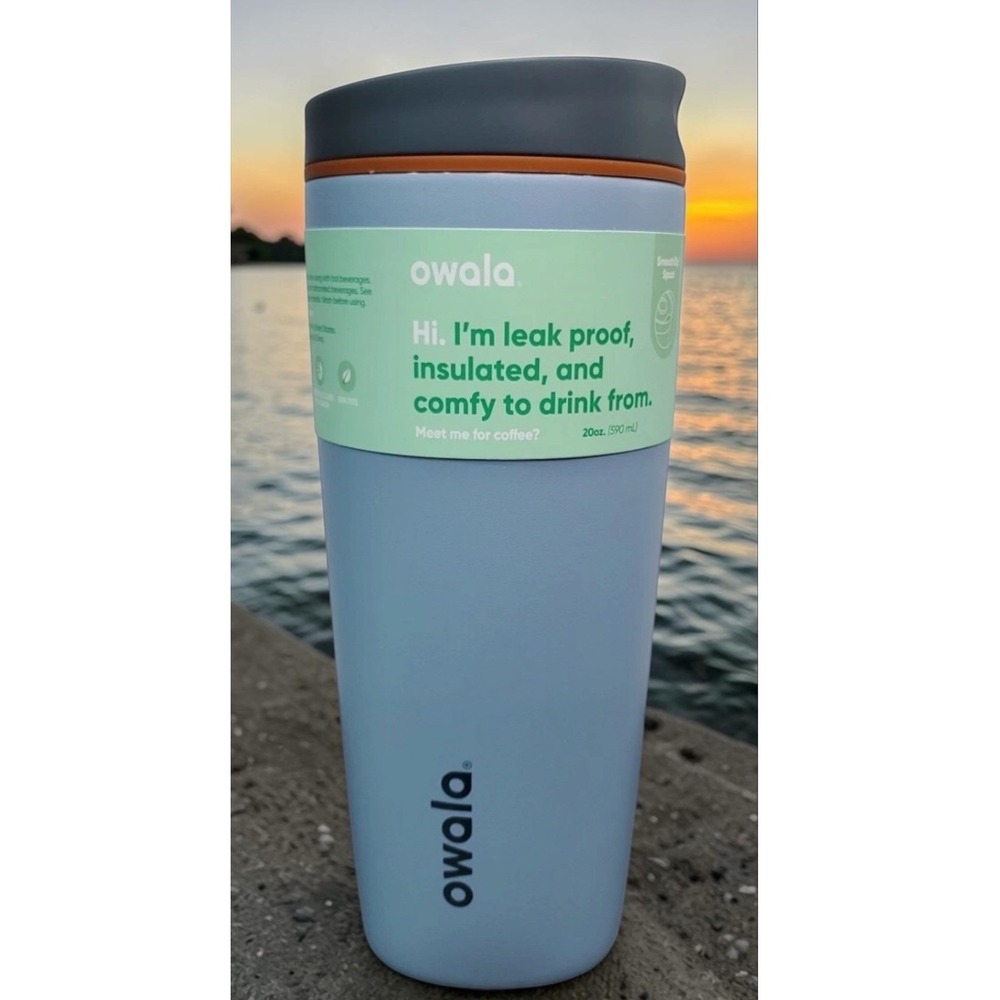 NEW Owala Smooth Sip Slider 20oz Stainless Steel Tumbler in Lakeside